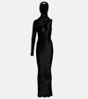 ALAÏA HOODED ASYMMETRIC GOWN