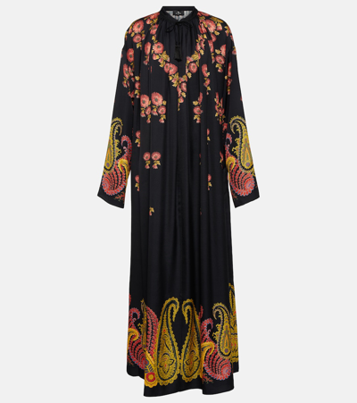 Etro Paisley Kaftan In Black