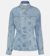 Alaïa Button-front Fitted Denim Jacket In Blue