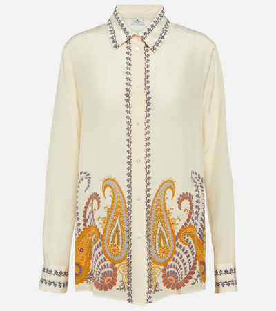 Etro Paisley Silk Blouse In White