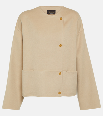 Loro Piana Asym Cashmere Jacket In Beige