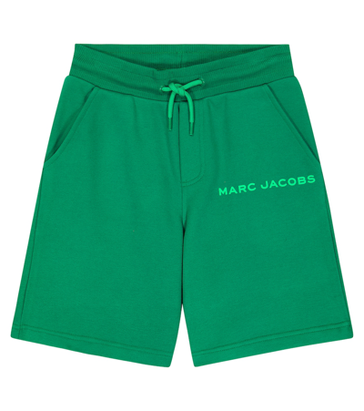 Marc Jacobs Kids' Logo Cotton-blend Jersey Shorts In Green