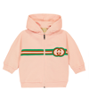 GUCCI BABY WEB EMBROIDERED COTTON HOODIE