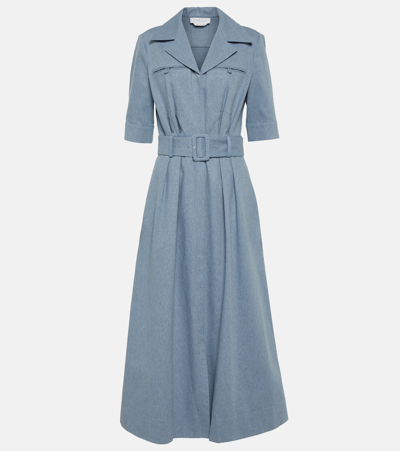 Gabriela Hearst Simone Cotton Midi Dress In Light Blue