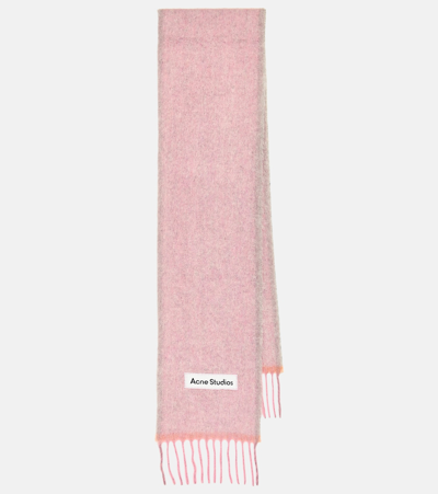Acne Studios Vally Solid Bouclé Scarf In Pink