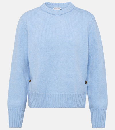 Bottega Veneta Braided Knit Wool Sweater In Clear Blue