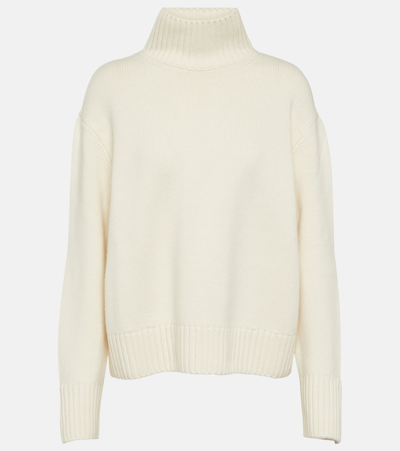 Loro Piana Parksville Cashmere Turtleneck Sweater In White