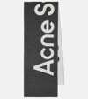 Acne Studios Logo Wool Blend Scarf In Black