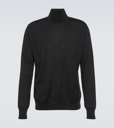 Jil Sander Wool Turtleneck Sweater In Black