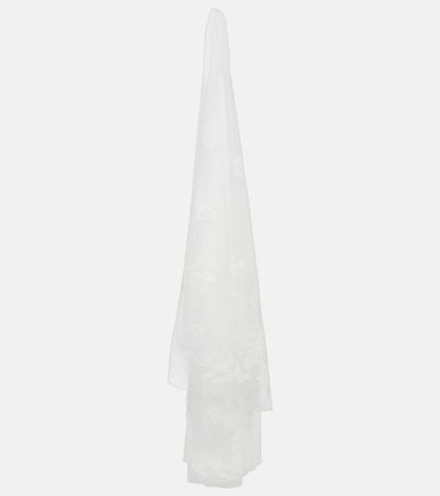 Vivienne Westwood Bridal Love Birds Embroidered Tulle Veil In White