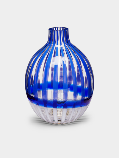 Carlo Moretti Mouth-blown Murano Glass Bud Vase In Blue