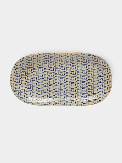Terrafirma Ceramics Small Fish Platter In Blue