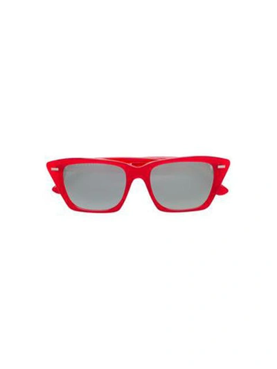 Acne Studios Glasses In Red Silver Mirror