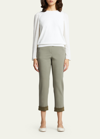 Theory Treeca Double-knit Pull-on Pants In Pl Gnarmy