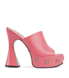 Gucci 95mm Janaya Leather Platform Sandals In Rhodamine Pink