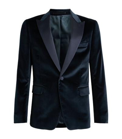 Paul Smith Velvet Tuxedo Jacket In Blue