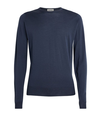 John Smedley Merino Wool Sweater In Blue