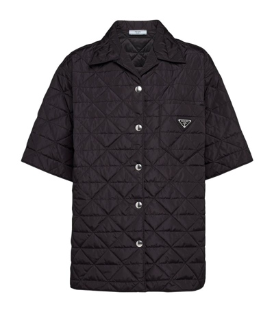 Prada Re-nylon Short-sleeved Shirt In F0002 Nero