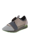 Balenciaga Men's Race Runner Mesh & Leather Sneaker In Grise