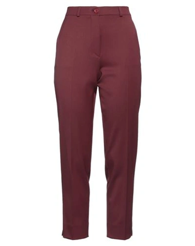 Etro Woman Pants Burgundy Size 10 Virgin Wool, Elastane In Red