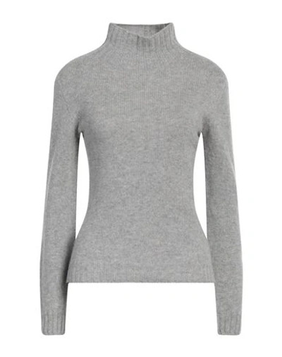 Aragona Woman Turtleneck Grey Size 8 Wool, Cashmere