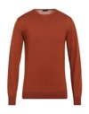 Hōsio Man Sweater Rust Size L Cotton In Red