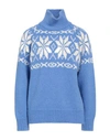 Tessa . Woman Turtleneck Azure Size S Mohair Wool, Wool, Polyester In Blue