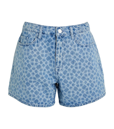 Triarchy Cotton Crawford Shorts In Blue