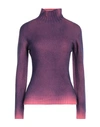 Aragona Woman Turtleneck Purple Size 6 Wool, Cashmere