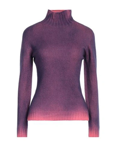 Aragona Woman Turtleneck Purple Size 6 Wool, Cashmere