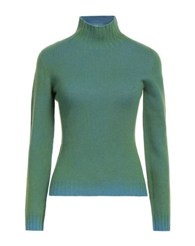 Aragona Woman Turtleneck Light Green Size 4 Wool, Cashmere In Blue