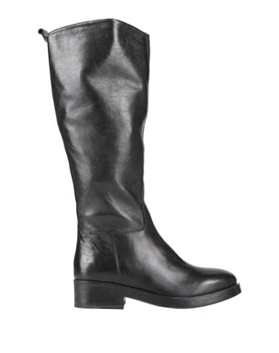 Paola Ferri Woman Knee Boots Black Size 12 Soft Leather In Black