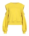 Jijil Woman Sweatshirt Yellow Size 8 Cotton, Polyester