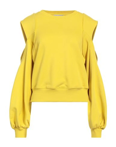 Jijil Woman Sweatshirt Yellow Size 8 Cotton, Polyester In Yellow