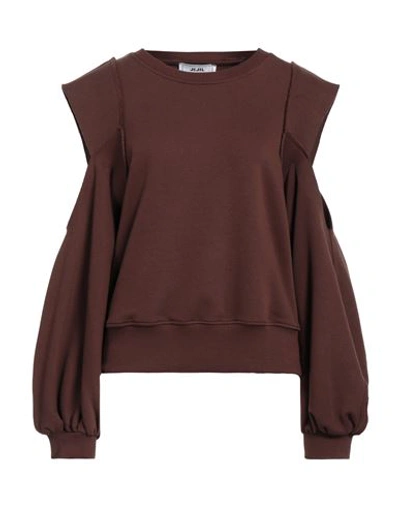 Jijil Woman Sweatshirt Brown Size 8 Cotton, Polyester In Brown