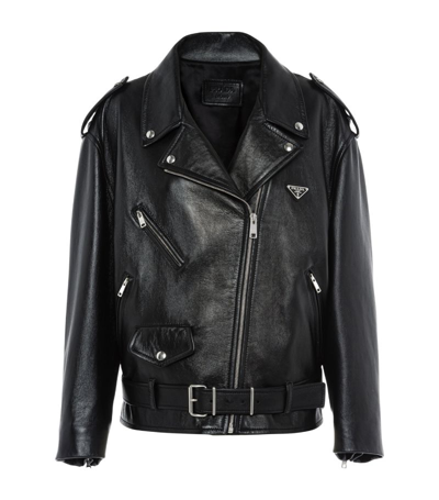Prada Nappa Leather Biker Jacket