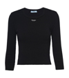 Prada Cotton Sweater In Black  