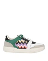 MISSONI MISSONI WOMAN SNEAKERS GREEN SIZE 12 TEXTILE FIBERS