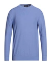 Drumohr Man Sweater Light Blue Size 40 Cotton