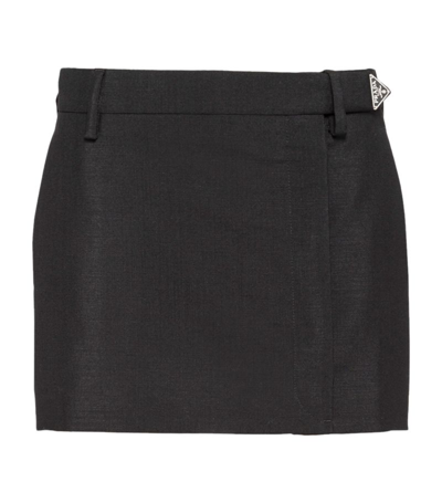 Prada Mohair Mini Skirt In Black