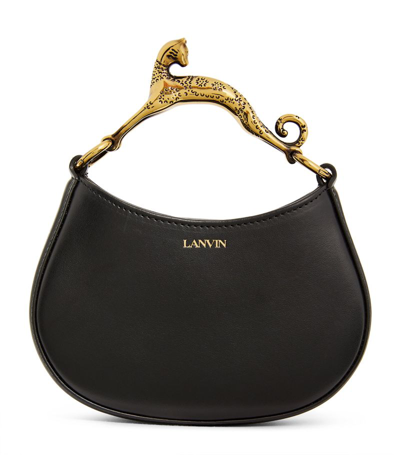 Lanvin Calfskin Hobo Nano Top-handle Bag In Black