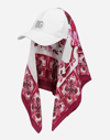 DOLCE & GABBANA BASEBALL CAP WITH MAJOLICA-PRINT SCARF