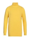 Aragona Man Turtleneck Yellow Size 42 Wool, Cashmere In Yellow