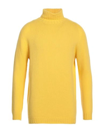 Aragona Man Turtleneck Yellow Size 42 Wool, Cashmere In Yellow