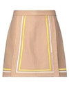 Elisabetta Franchi Woman Mini Skirt Camel Size 10 Cotton In Beige