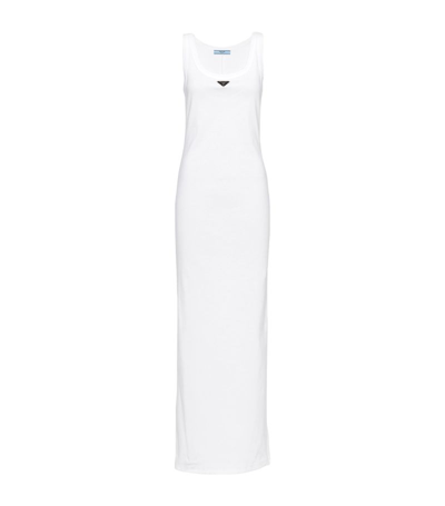Prada Women's Jersey Maxi Tank Dress In White