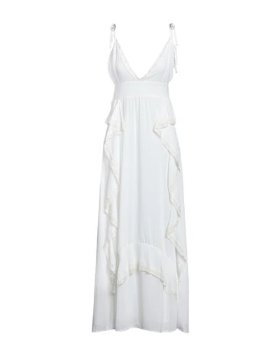 Kaos Woman Long Dress White Size 6 Polyester