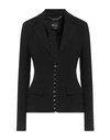 BLUMARINE BLUMARINE WOMAN BLAZER BLACK SIZE 8 VISCOSE, ACETATE, ELASTANE