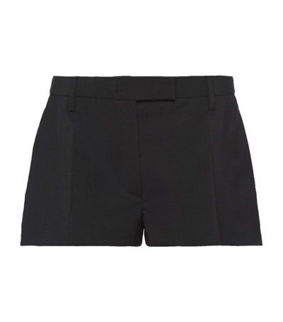 Prada Light Mohair Shorts In Black