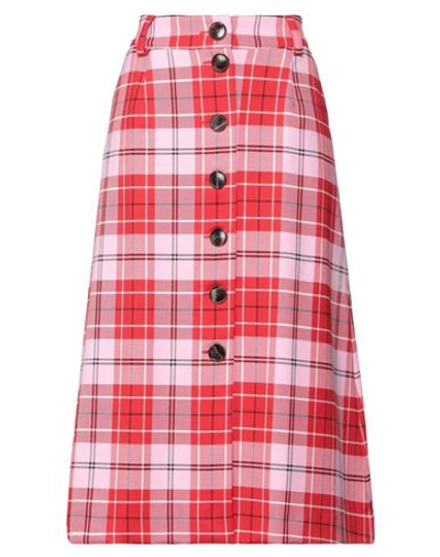 Essentiel Antwerp Woman Midi Skirt Red Size 8 Polyester, Viscose, Elastane